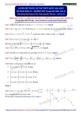 Luyền đề thi THPT quốc gia Toán năm 2017 - Đặng Việt Hùng